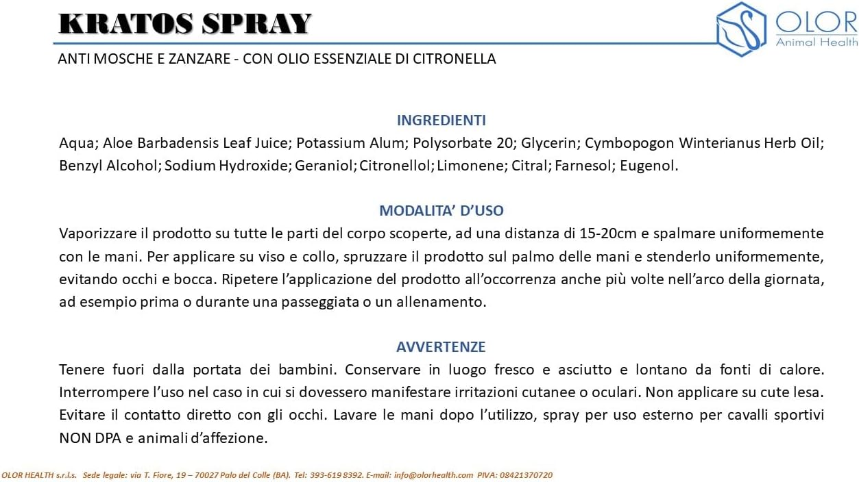 KRATOS SPRAY anti mosche e zanzare